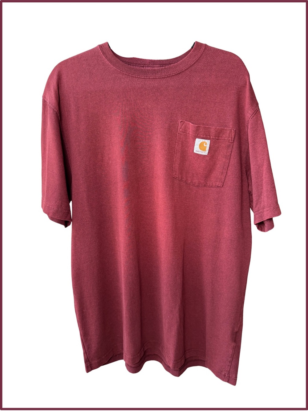 Large Tall Carhartt Men’s Loose Fit Short-Sleeve Pocket Tee - Burgundy K87 645